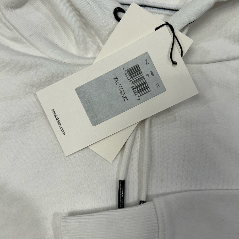 Calvin Klein White Sweatshirt Hoodie Casual Style - Picture 4 of 4